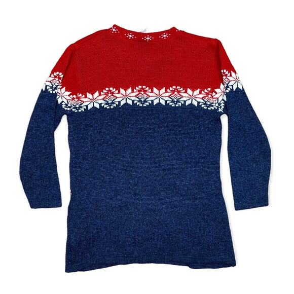 Vintage Christmas Santa Fair Isle Long Sweater Nutcracker Small 90's - Picture 3 of 6